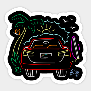 Hawaiian Vacation - Neon Car Sticker